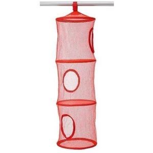 Two ikea mesh hanging storage Red green